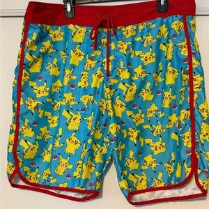 Pokemon Pikachu Blue and Red Swim Board Shorts size XXL